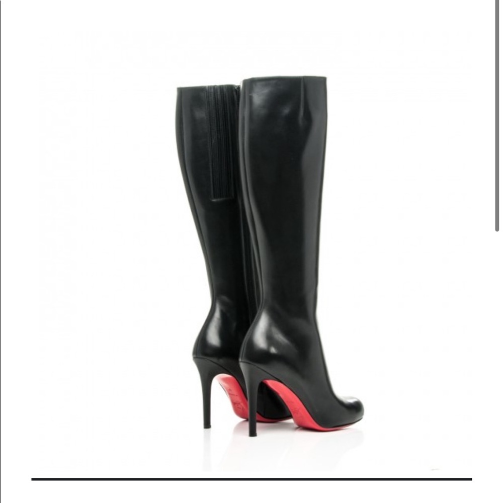 100% Authentic Christian Louboutin “Simple Botta”  100mm boots in Black.